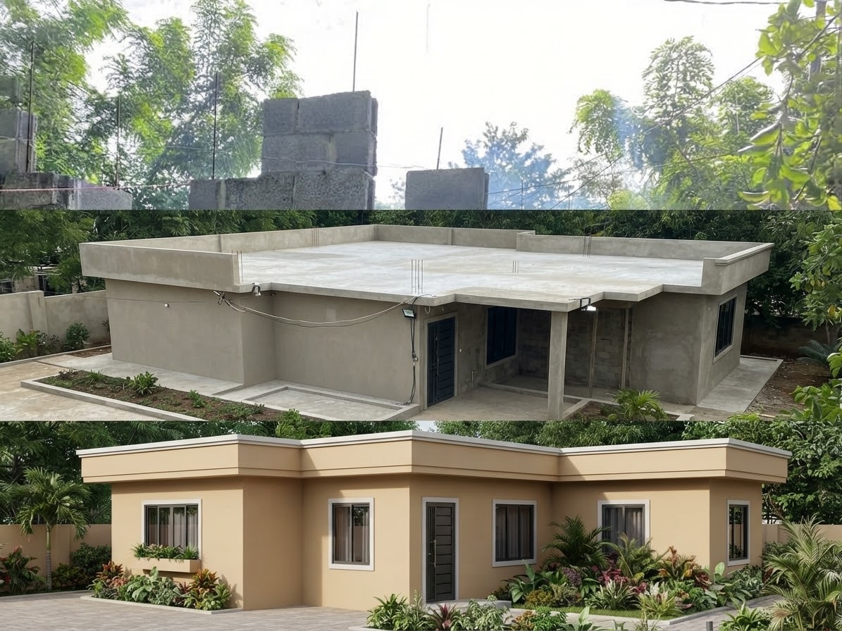 Proyecto de vivienda antes y después